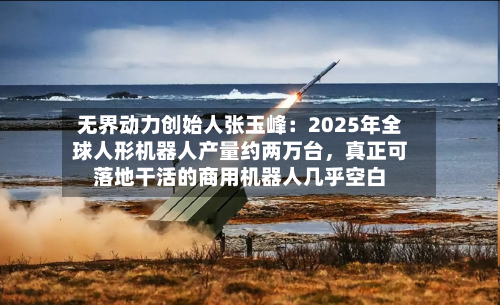 无界动力创始人张玉峰：2025年全球人形机器人产量约两万台，真正可落地干活的商用机器人几乎空白-第2张图片