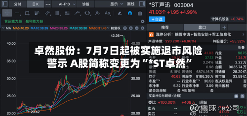 卓然股份：7月7日起被实施退市风险警示 A股简称变更为“*ST卓然”-第2张图片