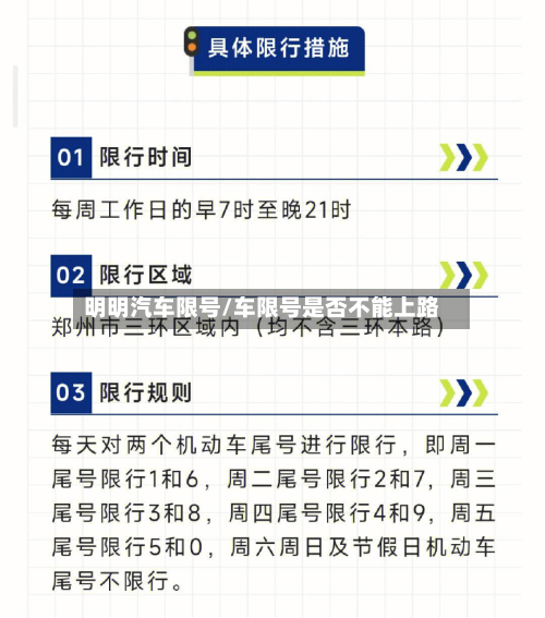 明明汽车限号/车限号是否不能上路