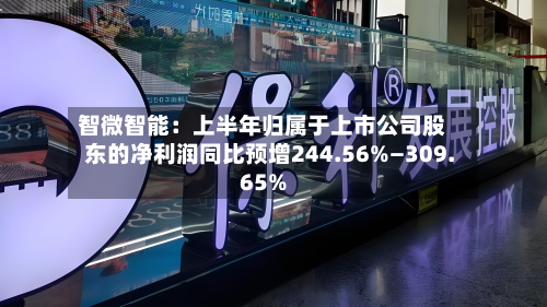智微智能：上半年归属于上市公司股东的净利润同比预增244.56%—309.65%-第2张图片