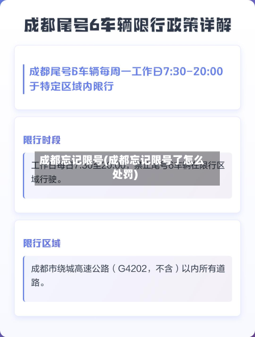 成都忘记限号(成都忘记限号了怎么处罚)