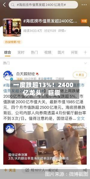 一度跌超13%！2400亿龙头，巨震-第2张图片