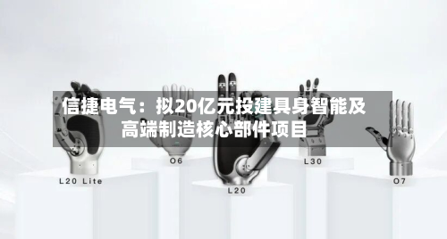 信捷电气：拟20亿元投建具身智能及高端制造核心部件项目-第2张图片