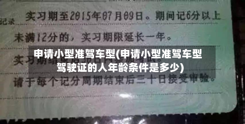 申请小型准驾车型(申请小型准驾车型驾驶证的人年龄条件是多少)