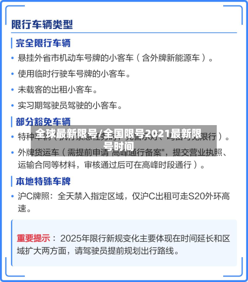 全球最新限号/全国限号2021最新限号时间-第3张图片