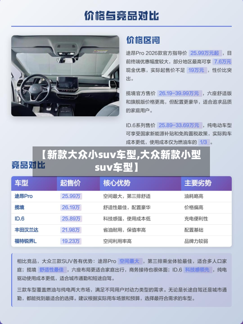 【新款大众小suv车型,大众新款小型suv车型】