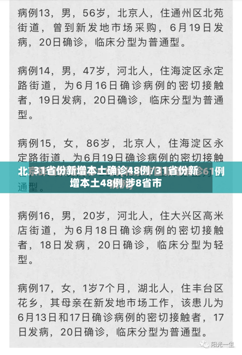 31省份新增本土确诊48例/31省份新增本土48例 涉8省市