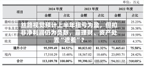 丝路视觉预计上半年扭亏为盈	，但扣非净利润仍为负数，靠理财、资产处置“遮羞”？-第3张图片