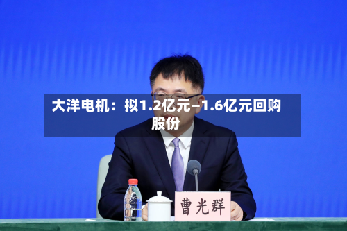 大洋电机：拟1.2亿元—1.6亿元回购股份-第1张图片