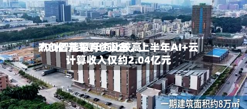 杰创智能拟斥资比较高100亿元采购IT设备，上半年AI+云计算收入仅约2.04亿元-第1张图片