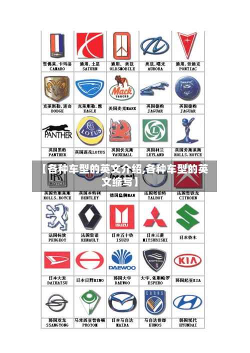 【各种车型的英文介绍,各种车型的英文缩写】-第2张图片