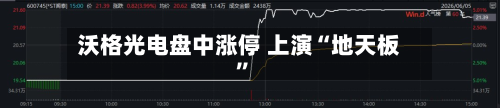 沃格光电盘中涨停 上演“地天板”-第1张图片
