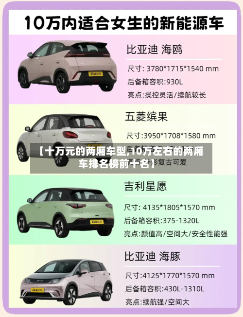【十万元的两厢车型,10万左右的两厢车排名榜前十名】