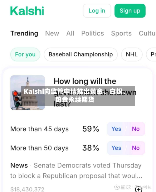 Kalshi向监管申请推出黄金	、白银、铂金永续期货-第3张图片
