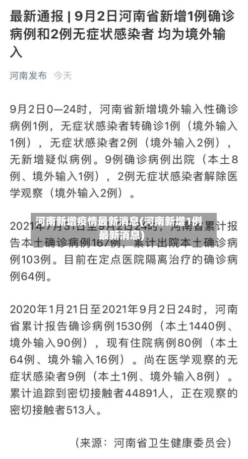 河南新增疫情最新消息(河南新增1例最新消息)