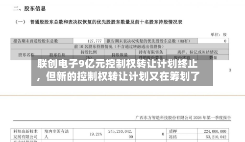 联创电子9亿元控制权转让计划终止，但新的控制权转让计划又在筹划了-第2张图片
