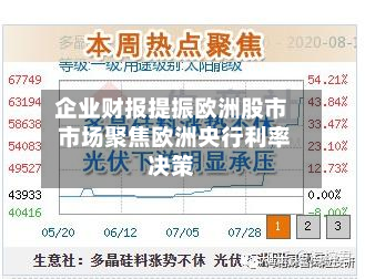 企业财报提振欧洲股市 市场聚焦欧洲央行利率决策-第3张图片