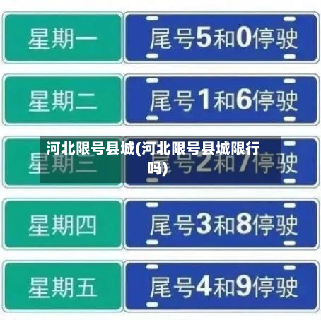 河北限号县城(河北限号县城限行吗)-第2张图片