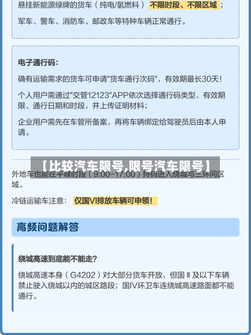 【比较汽车限号,限号汽车限号】