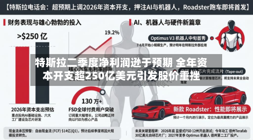 特斯拉二季度净利润逊于预期 全年资本开支超250亿美元引发股价重挫-第2张图片