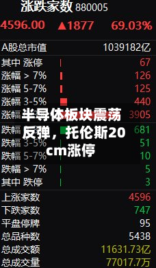 半导体板块震荡反弹	，托伦斯20cm涨停-第2张图片