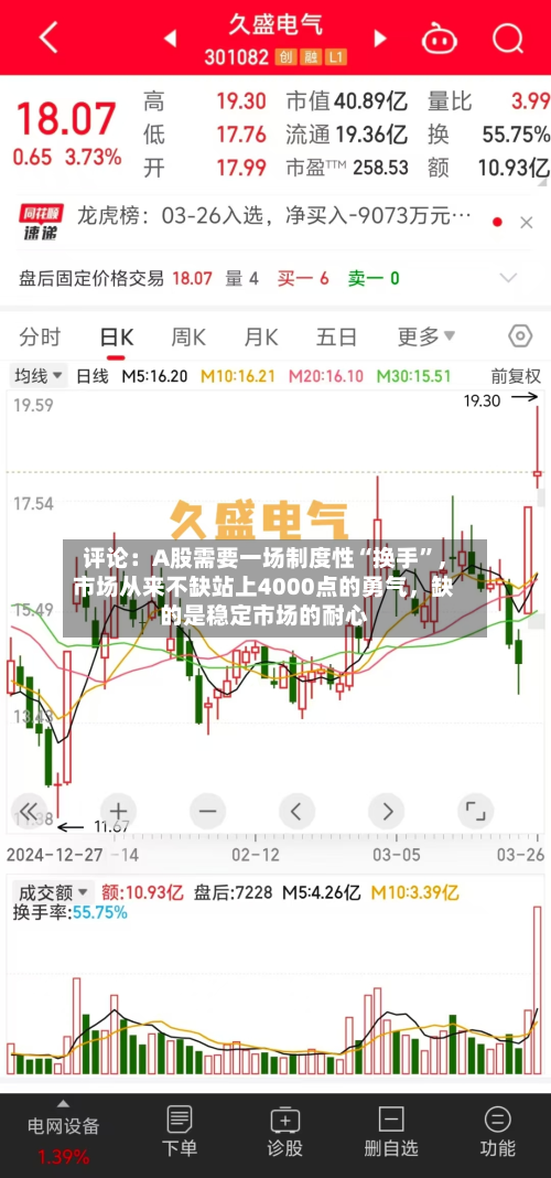 评论：A股需要一场制度性“换手”，市场从来不缺站上4000点的勇气	，缺的是稳定市场的耐心-第1张图片