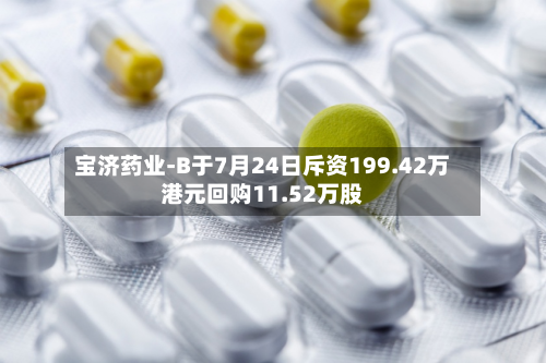 宝济药业-B于7月24日斥资199.42万港元回购11.52万股-第1张图片