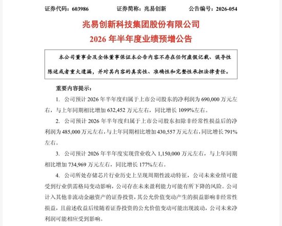 存储“一哥	”，上半年净利预增超10倍，股价提前涨停