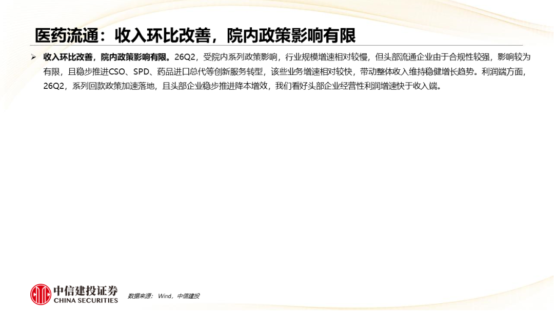 中信建投：中药、生物制品及医药商业板块2026Q2前瞻